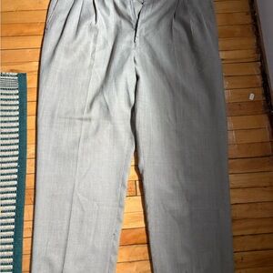 Oscar de la Renta White/Gray Trousers